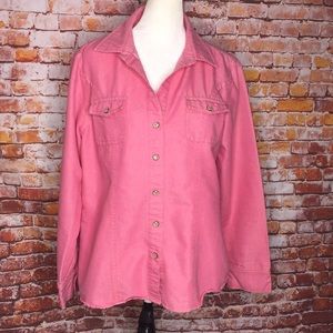 Bit & Bridle Pink Western Pearl Snap Button Blouse